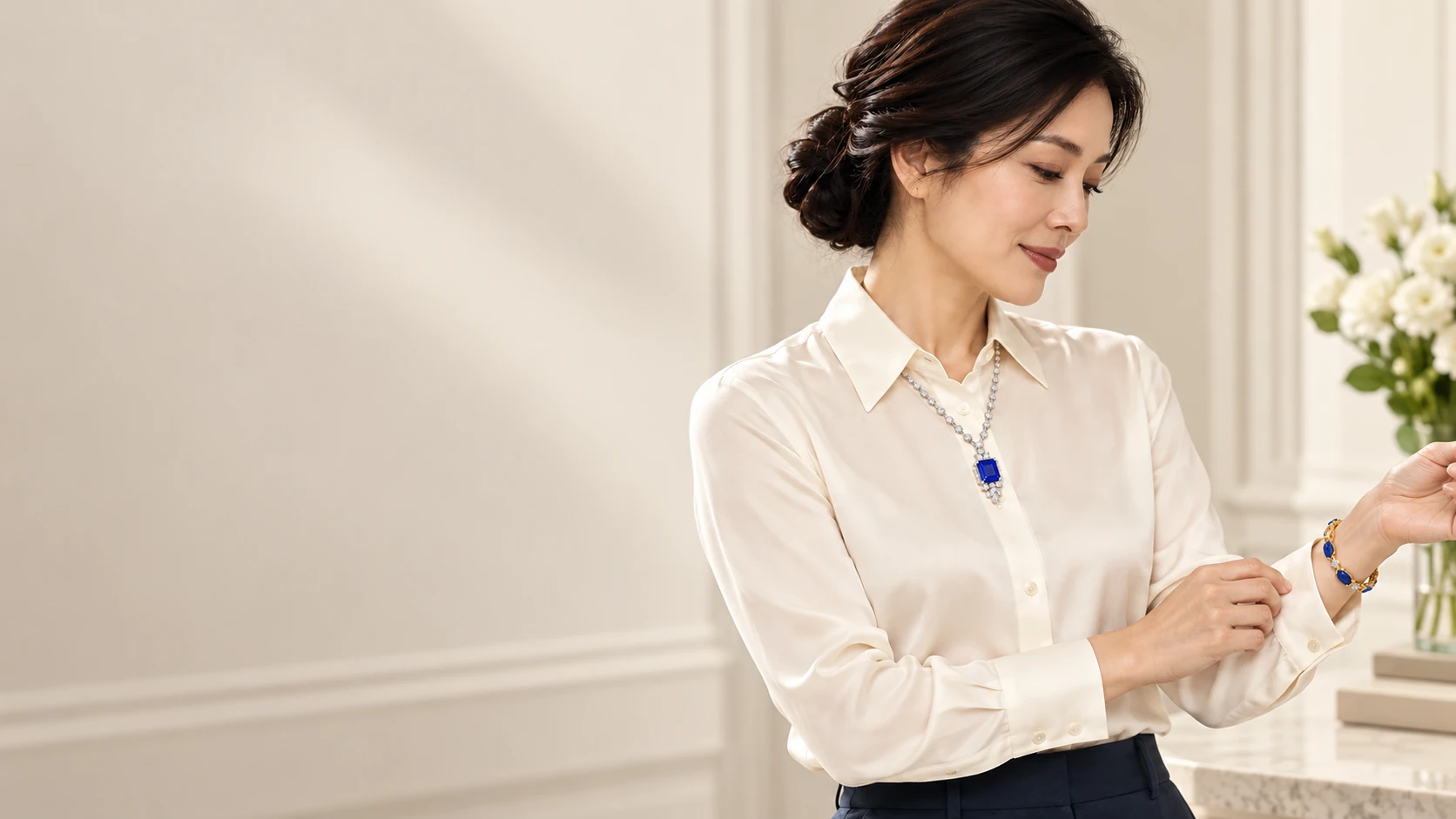 The Signature Edit: a portrait with coloured gemstone jewellery